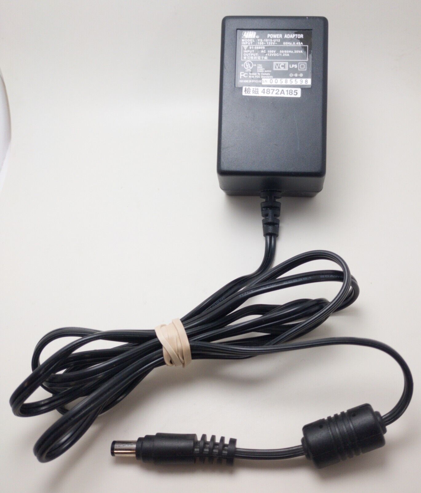 *Brand NEW* YHI YS-1015-U12 91-56809 In 100V Out 12VDC 1.25A AC ADAPTER Power Supply TESTED